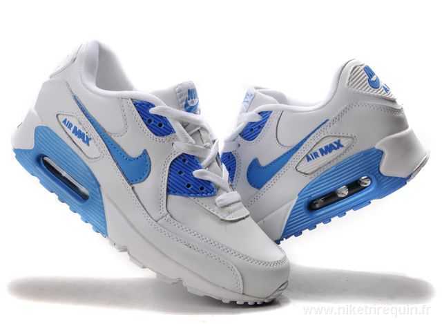 Air Max 90 chaussures blanc et bleu (1)